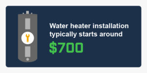 Water heater installation typically starts around 700 dollars.